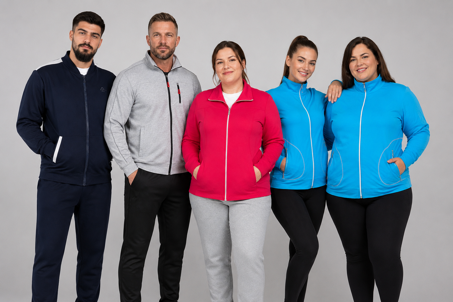 European sportswear production and garment sewing