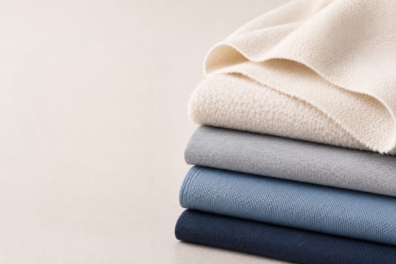 High quality textile materials and soft fabric close up